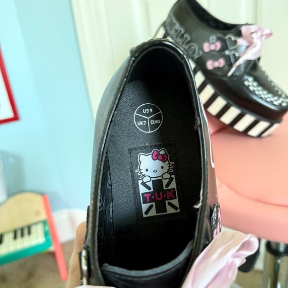 TUK Hello Kitty Black and White Stripe Platform Creepers - Picture 12 of 13